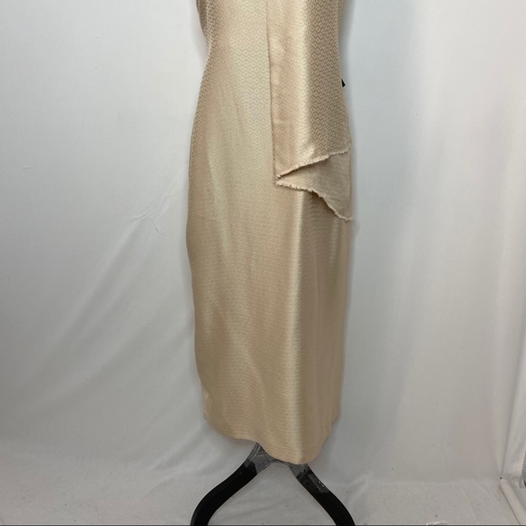 NWT Calvin Klein Collection Gold Draped Dress